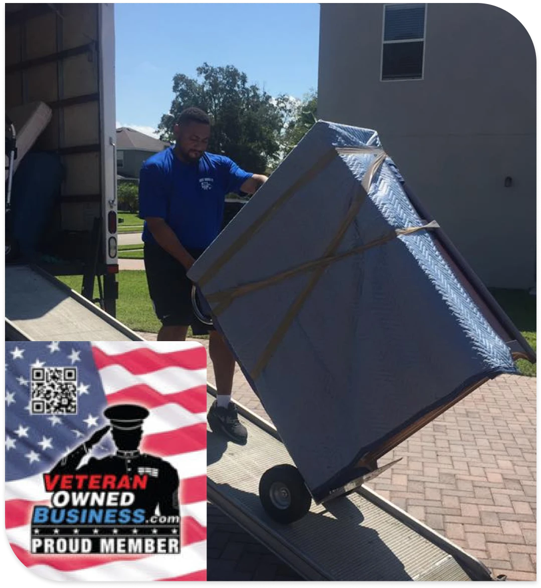 mover unloading a moving truck in orlando