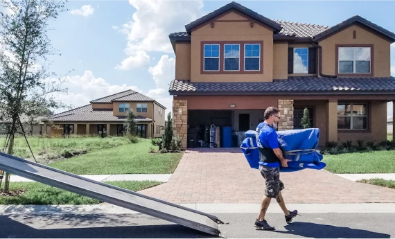 unloading a moving truck